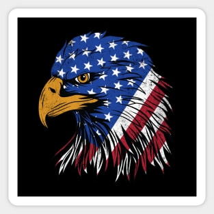 4th of July American Flag Bald Eagle Patriotic Sticker